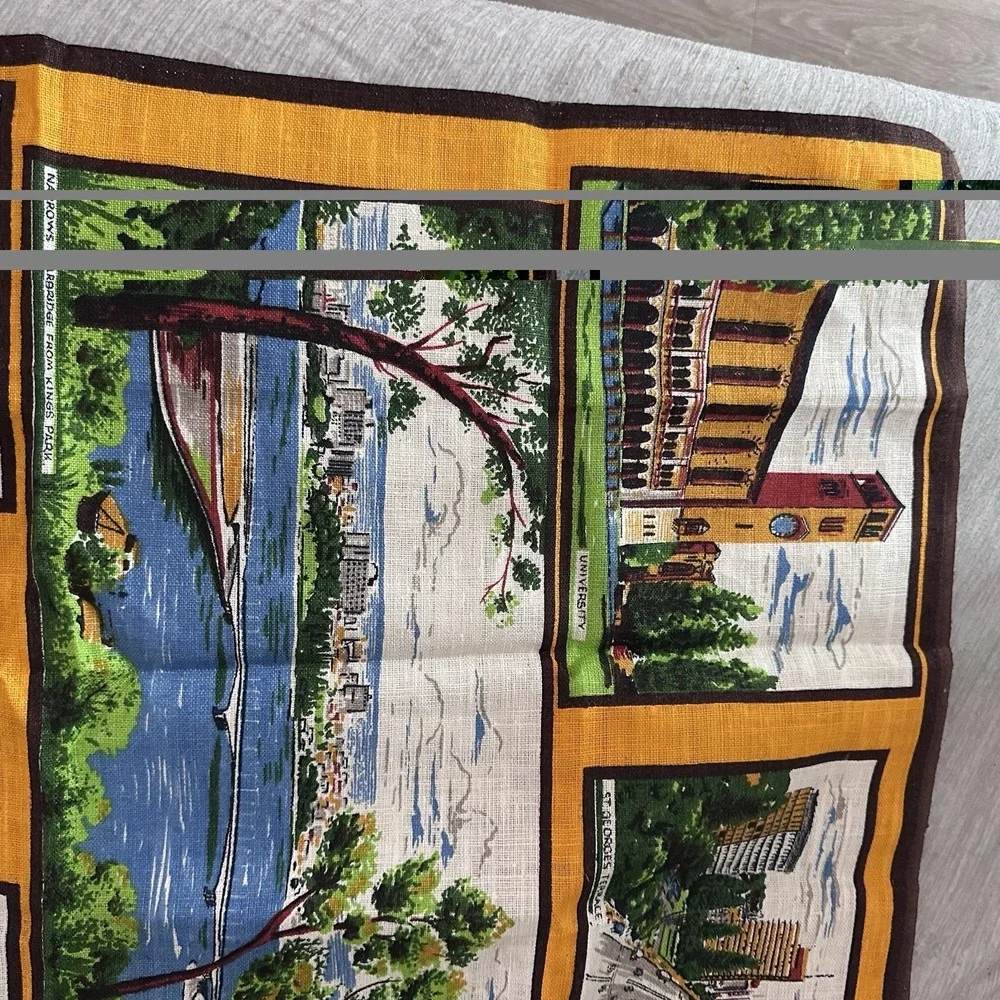 PERTH WESTERN AUSTRALIA TRAVEL SOUVENIR PURE LINEN PRINTED TEA‎ TOWEL